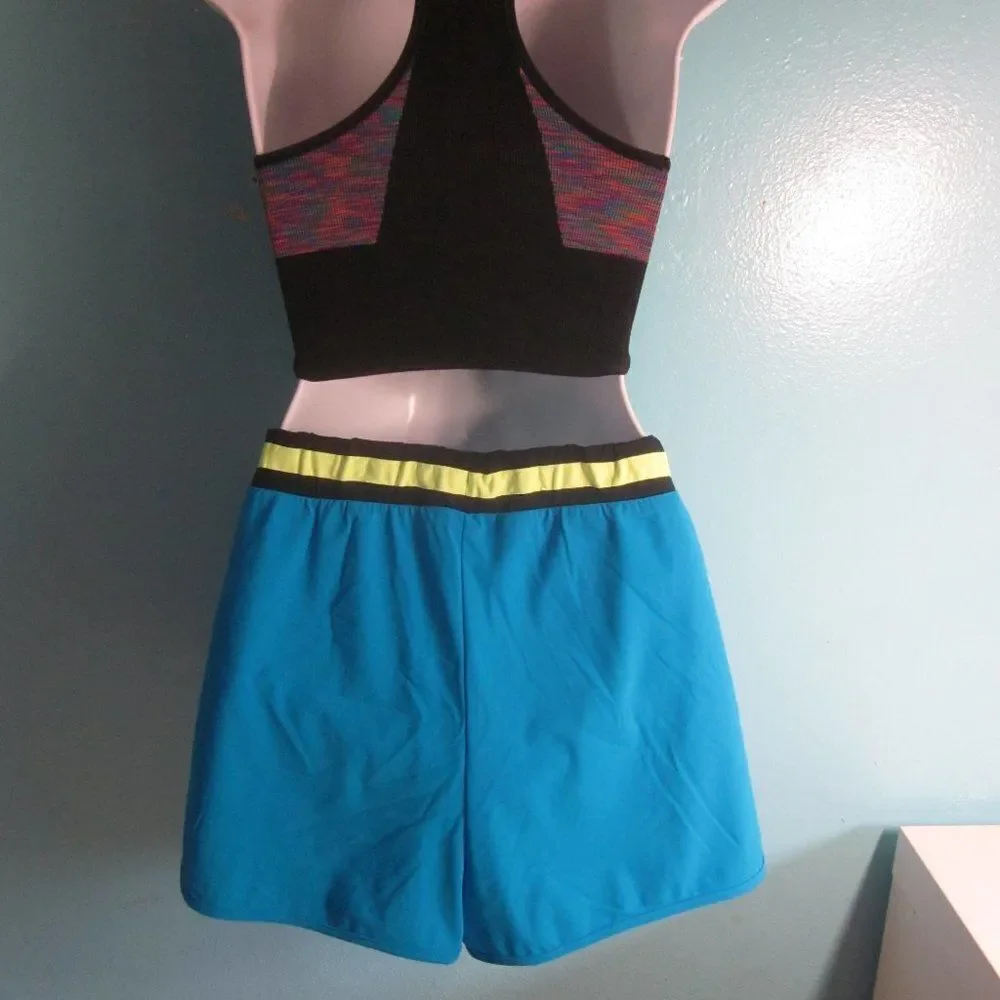 Sweaty Betty Turquoise Blue Lower Rise Womens Running Athletic Shorts Size XL